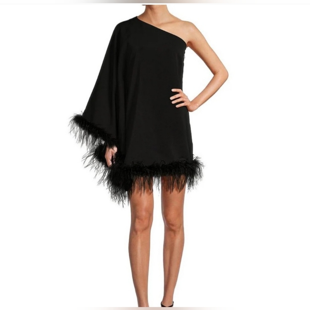 ANTONIO MELANI Black One-Shoulder Midi Dress